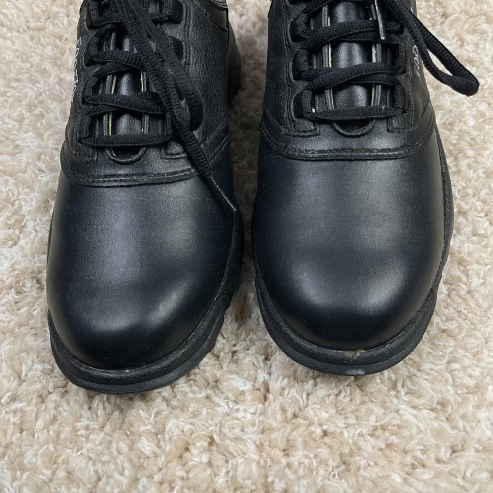 FootJoy Greenjoys Golf Shoes Mens 7.5 M Black‎ Leather Lace Up Oxford Sneakers